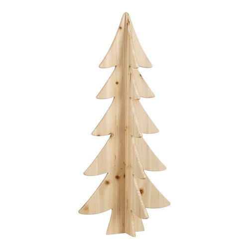 House of Seasons Decoratie Kerstboom - H78 x Ø36 cm - Dennenhout - FSC 100% - Bruin