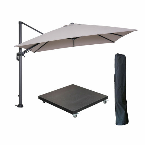 Garden Impressions zweefparasol Hawaii zand kleur doek 3x3 m incl 90 kg voet en hoes - vtwonen shop