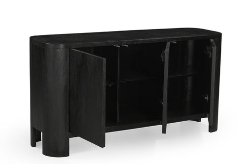 Giga Meubel Dressoir Mitchel - Mangohout - Zwart - 150cm - vtwonen shop