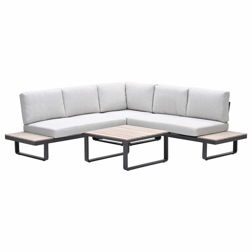 Garden Impressions loungeset Diego 4-delig - donker grijs - valley sand