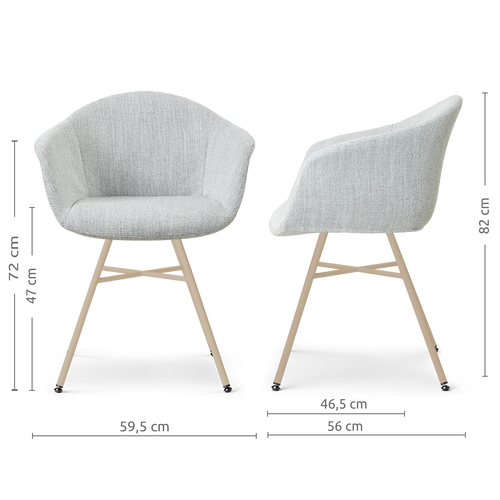 Nolon Noa-Otis eetkamerstoel grijs melange - beige onderstel