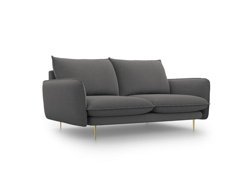 Cosmopolitan Design Bank Vienna 2-zits, structurele stof, donkergrijs - 92x160x95cm