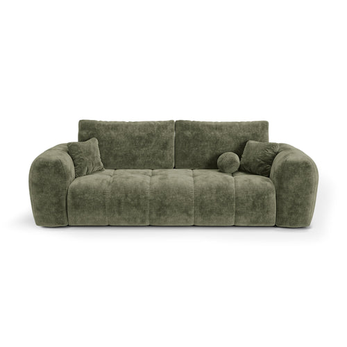 Premium Interiors - Slaapbank met opbergruimte SKY - gewaafd fluweel vintage groen 260cm