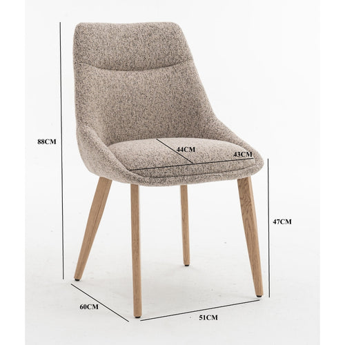 DÉJA Living Eetkamerstoel Malou - Taupe/Naturel - Set van 2 - vtwonen shop