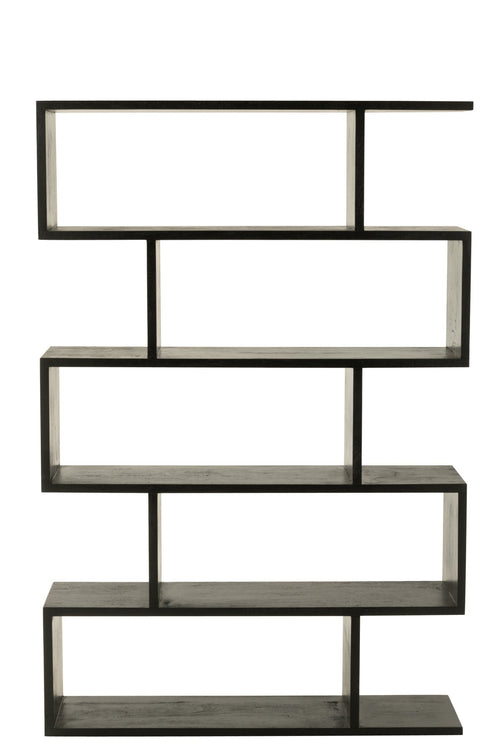 J-Line boekenkast Verticaal Latten - hout - zwart