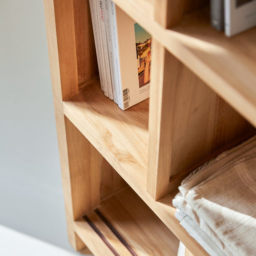 Tikamoon Massief teakhouten boekenkast - Naturel - vtwonen shop