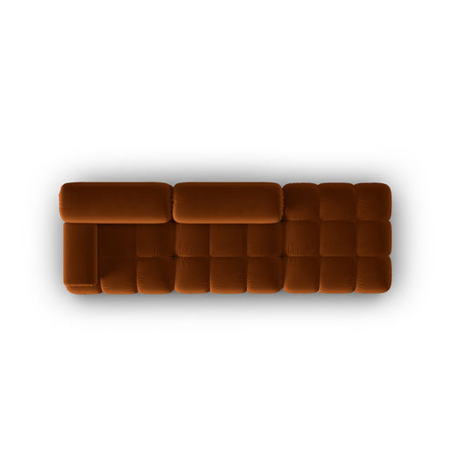 Cosmopolitan Design - Rechte modulaire bank Cortina 4-zits, flueel terracotta - 94x282x70cm