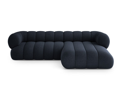Cosmopolitan Design Hoekbank Koge 5-zits, chenille marineblauw - 165x270x70cm