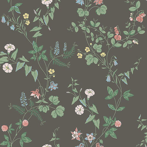 Borastapeter behang veldbloemen bruin - 53 cm x 10.05 m - 660389 - vtwonen shop