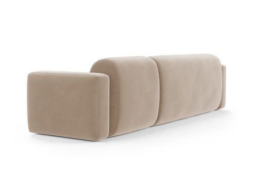 Cosmopolitan Design Modulaire hoekbank links Strino 3-zits, flueel beige - 136x308x78cm