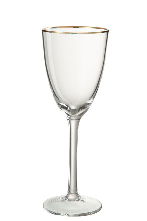 J-Line glas rode wijn Gouden Rand - glas - transparant/goud - 4 stuks - vtwonen shop