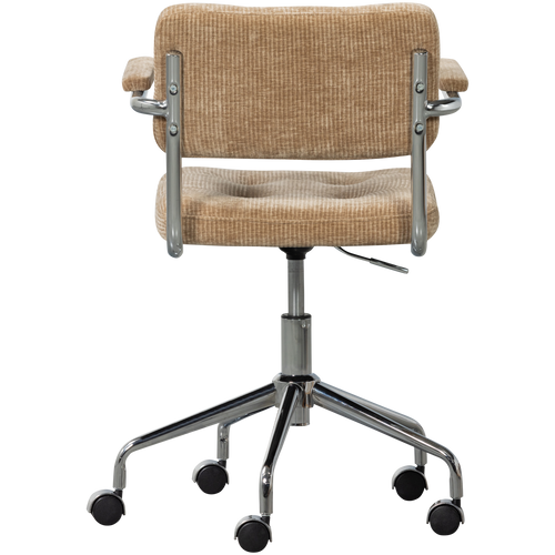 WOOOD bureaustoel Kova - Geweven Ribstof - Donkerzand - 87x54x80 - vtwonen shop