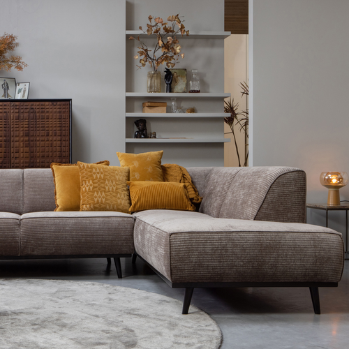 WOOOD hoekbank rechts Statement - Rib - Taupe - 77x274x210 - vtwonen shop