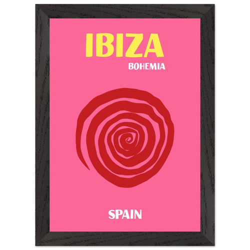 Artfulprints Poster met Lijst Spanje - Ibiza   - A4 21x29.7 cm - Roze