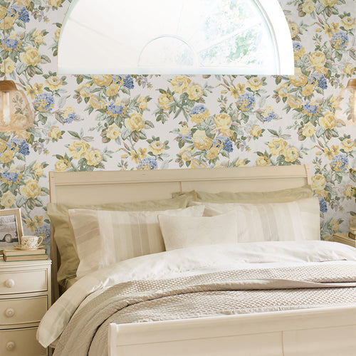 Laura Ashley Pembrey Behang - Bloemen - 10mx52cm - Geel