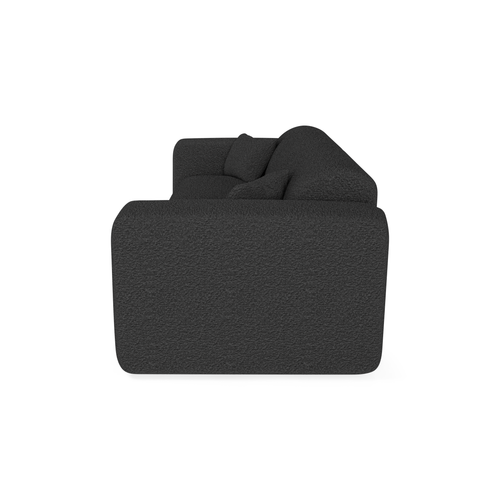 Sia Home - Dunlopillo-slaapbank 140 cm MYRA - bouclé-stof donker antraciet 214cm