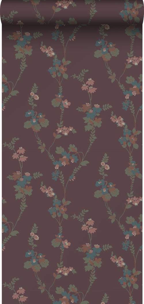 Borastapeter behang bloemen bruin - 53 cm x 10.05 m - 660846 - vtwonen shop