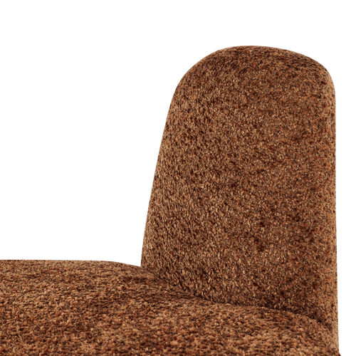 WOOOD eetbank hoek rond rugleuning Mojo Base - Wollig - R.bruin - 83x76x76