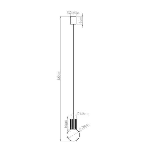 Sollux Lighting Hanglamp HALO 1 ultramarijn - 12x12x120cm