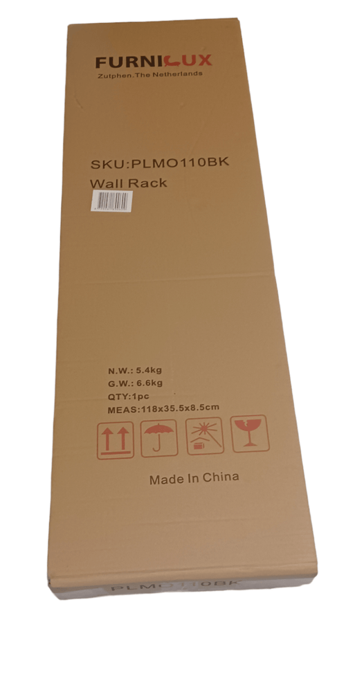 Furnilux Kapstok 110x30x27 cm - XXXL Wand kapstok De Luxe -FAMILIE Kapstok - Hoedenplank met 8 Haken - Industrieel Zwart - vtwonen shop