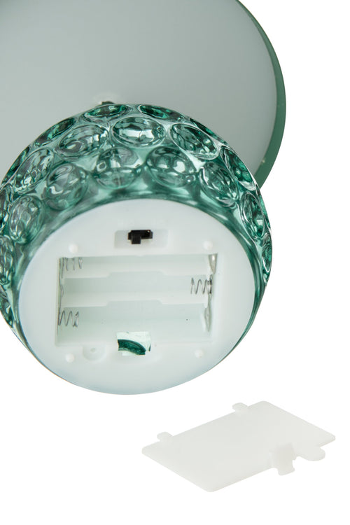 J-Line lamp Champignon - ijzer/glas - donkergroen - LED lichtjes