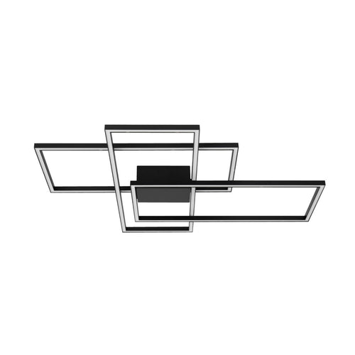 Merano Atlanta Geïntegreerde LED Semi Flush Light Mat Zwart Aluminium LED 55W 3550Lm 3000K