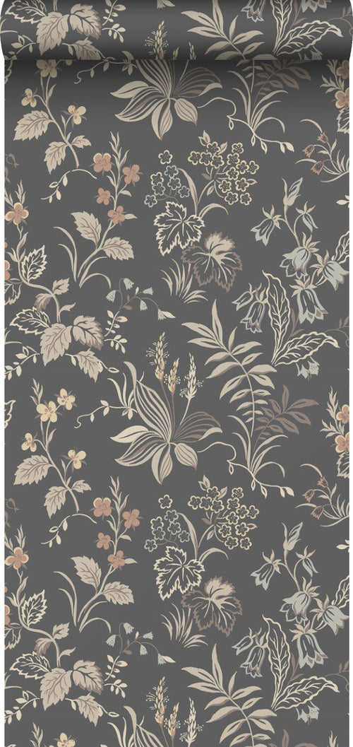 Borastapeter behang bloemen bruin - 53 cm x 10.05 m - 660916 - vtwonen shop