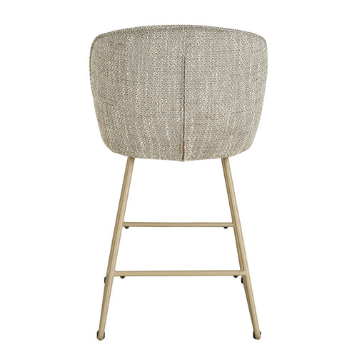 Giga Meubel Barstoel Teske Taupe – Stof en Metaal – Zithoogte 67 cm - Set van 2