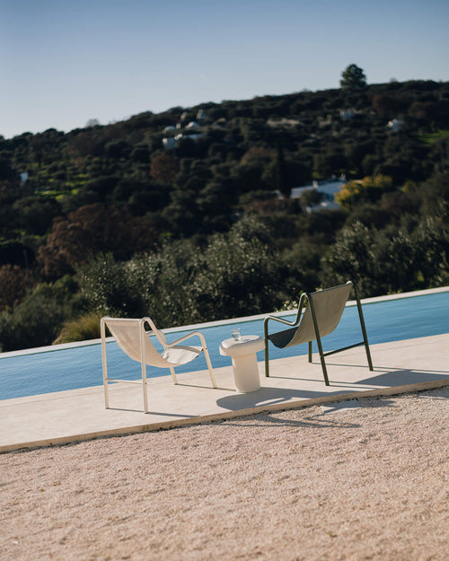 noo.ma Nokk Armchair - Outdoor loungestoel, forest green, stalen frame