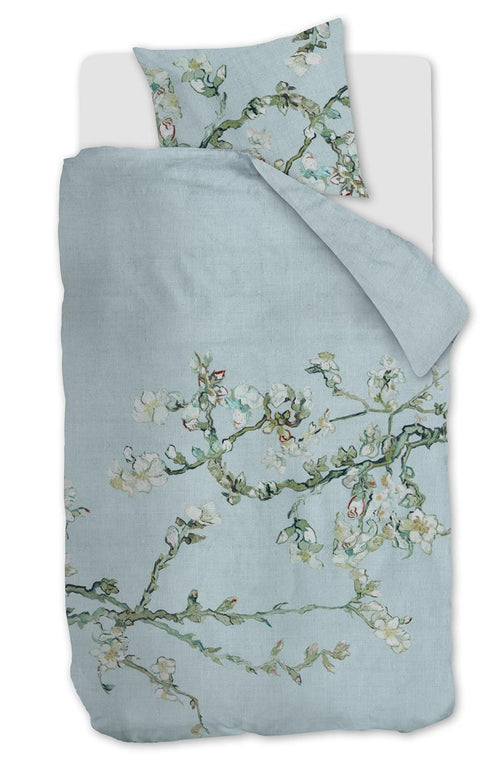 Beddinghouse x Van Gogh Museum Blossom dekbedovertrek - Eenpersoons - 140x200/220 cm - Blauw Grijs