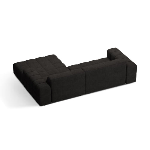 Cosmopolitan Design - Rechter hoekbank Chicago 3-zits, chenille antraciet - 167x234x78cm