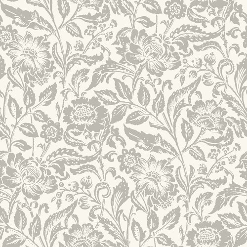 ESTAhome behang vintage bloemen grijs en wit - 50 x 900 cm - 132112