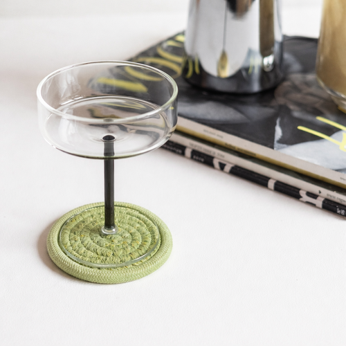 Ona - Glasonderzetter 10cm pistachio green Piff - Set van 4