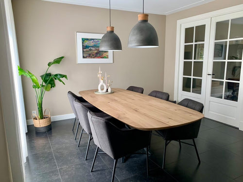 Firma Hout & Staal eettafel Deens Ovaal Mikado -  matte lak - 300*100cm - vtwonen shop