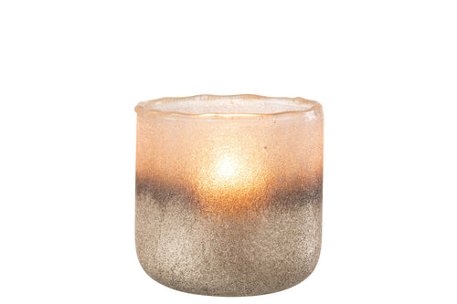 J-Line windlicht Camille - glas - roze - large
