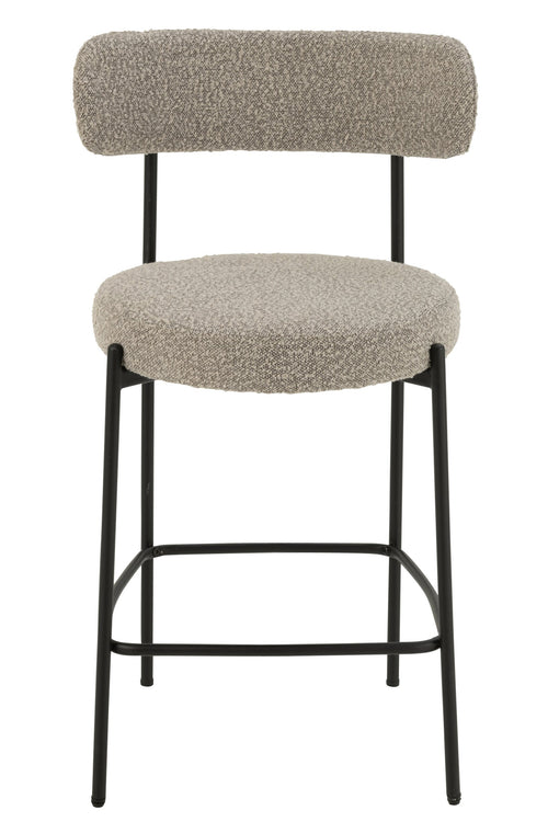 J-Line barstoel Bouclé - multiplex/polyester - grijs/zwart