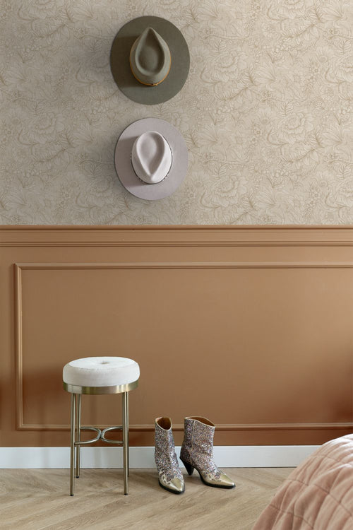 ESTAhome behang bloemmotief beige - 53 cm x 10.05 m - 139795