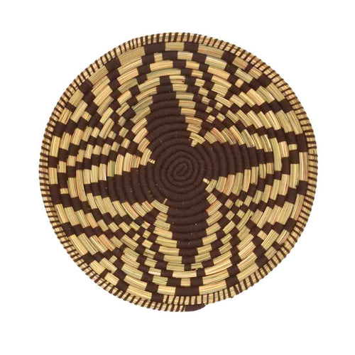 MÔMÉ Schaal Fatoum - naturel/bruin - palm  - Ø 40 cm x H 5 cm - Marrakesh charme - vtwonen shop