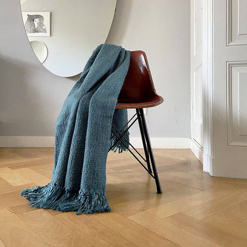 Malagoon plaid Solid - donker loodblauw - 125x150cm