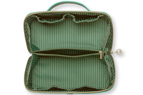 Pip Studio - Cyrille Make-up Tasje Dames - Stripe - Groen - 11x5x22cm - vtwonen shop