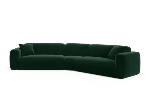 Cosmopolitan Design Symmetrische modulaire hoekbank Strino 3-zits, flueel flessengroen - 210x344x78cm