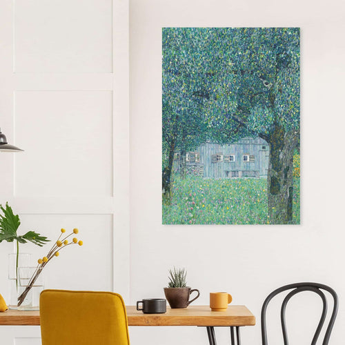 Artfulprints Poster met Lijst Gustav Klimt - Farmhouse in upper Austria   - 70x100 cm - Donkergroen