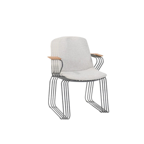 4 Seasons tuinstoel Veneto donker grijs - stapelbaar