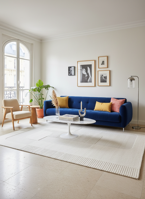 AFK Living vloerkleed Vauban - reliëfeffect - wit - 120x170 cm