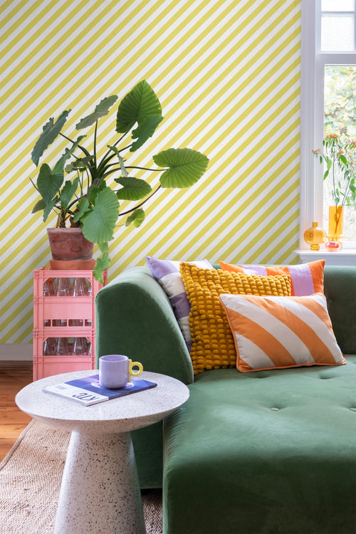 ESTAhome behang strepen geel en wit - 53 cm x 10.05 m - 139954 - vtwonen shop