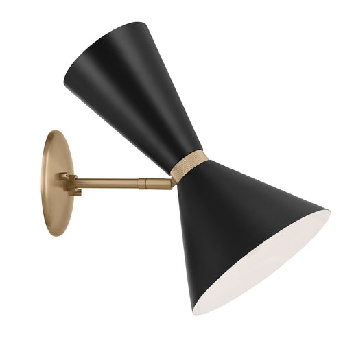 Einzelstrahler Modern Champagner Bronze, Schwarz 2x E27