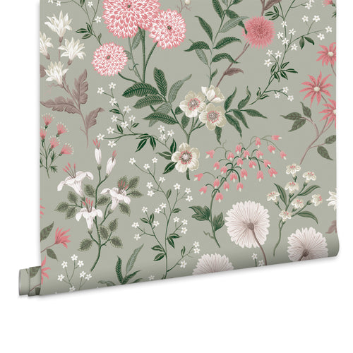 Laura Ashley Vliesbehang - Otterham Garden Pistachio