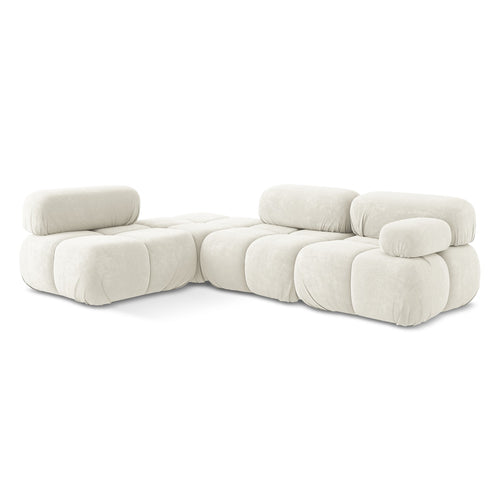 LaMiaSofa hoekbank links Sanremo - chenille stof - wit - 285x190x70