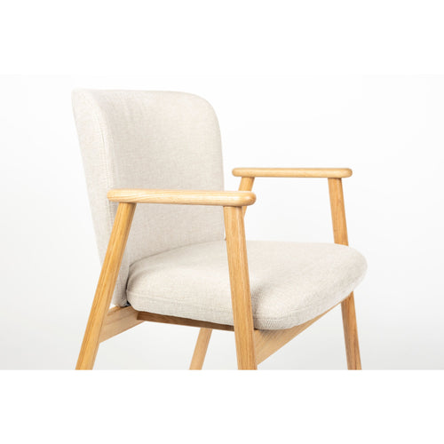 Housecraft Living Kenna Eetkamerstoelen met Armleuning Beige - Set van 2 - vtwonen shop