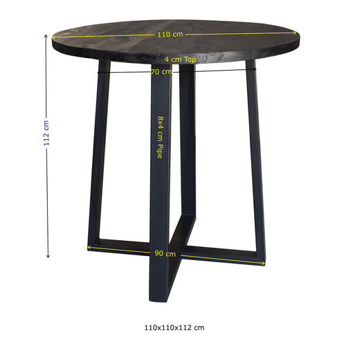 Giga Meubel Bartafel Lowie - Zwart Mangohout - 110x110x110cm